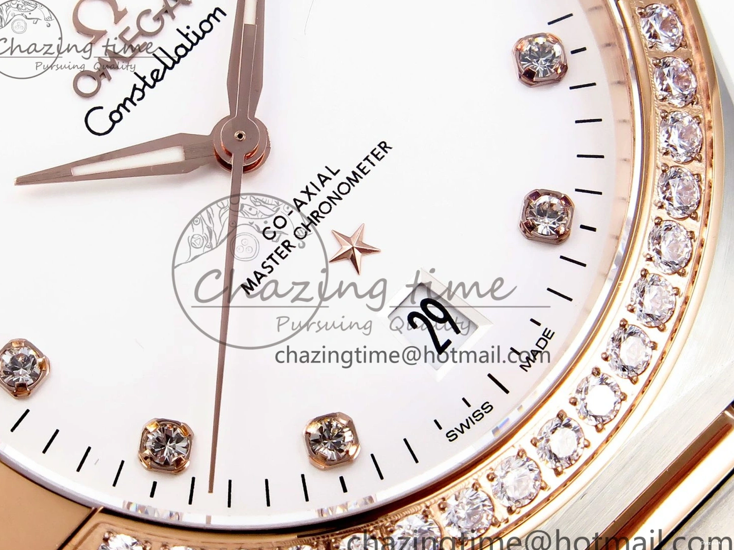 1231 Lightweight Constellation 39mm SS RG Diamonds Bezel ASWF 1:1 Best Edition White Diamonds Dial on SS RG Bracelet A 7774